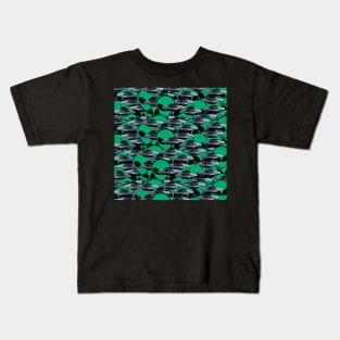 ufo green alien pattern Kids T-Shirt